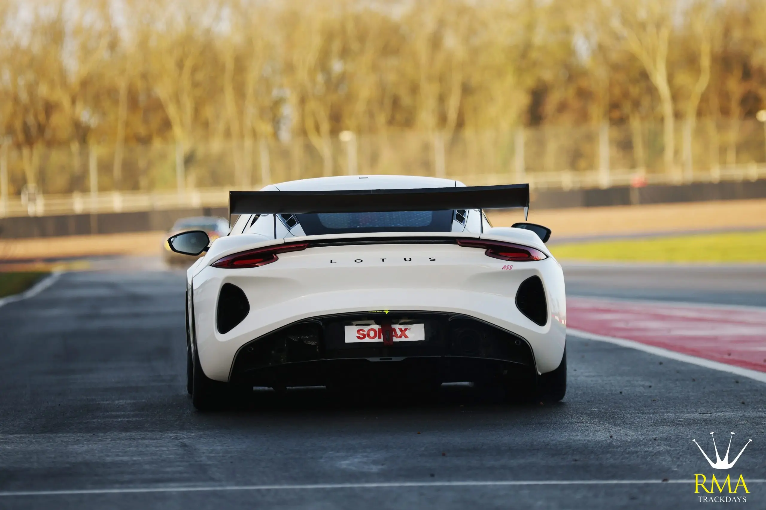 back of white Lotus Emira GT4